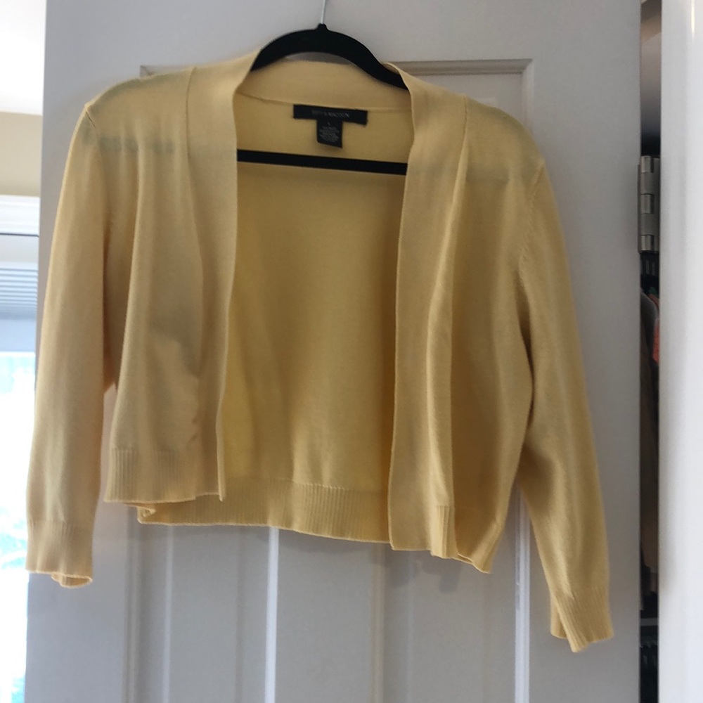 Yellow crop sweater cardigan